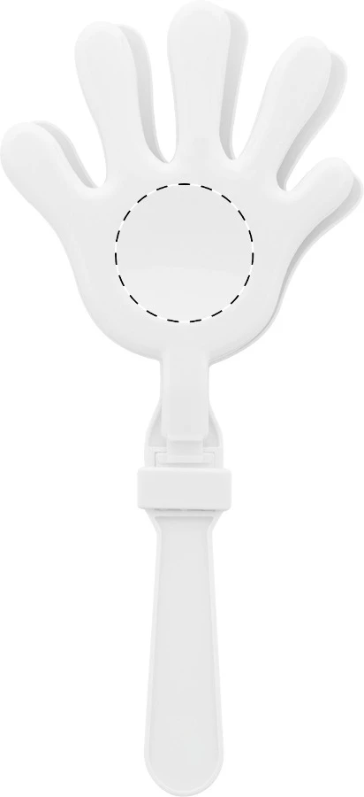 Clappy RPP fandiaca ruka – white – tlačová plocha – Zadná strana