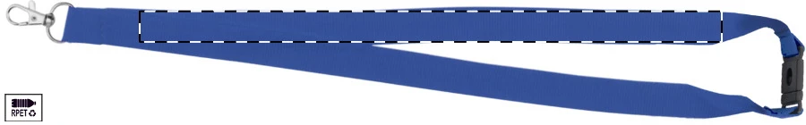 Revent RPET lanyard – blue – tlačová plocha – Pravá stuha - zadná strana