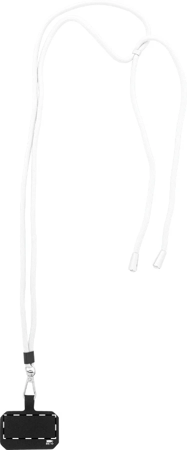 Corphon RPET lanyard na mobil – white – tlačová plocha – Zadná strana