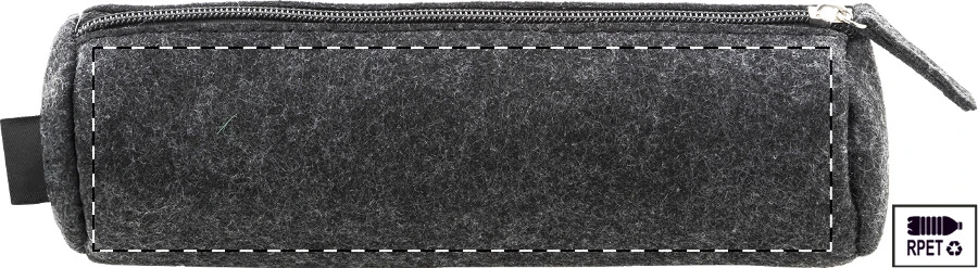 Refelt Draw RPET plstené puzdro na pero – dark grey – tlačová plocha – Zadná strana