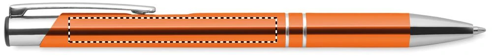 Pero, čierna náplň – oranžová – tlačová plocha – Klip (pre ľavákov)