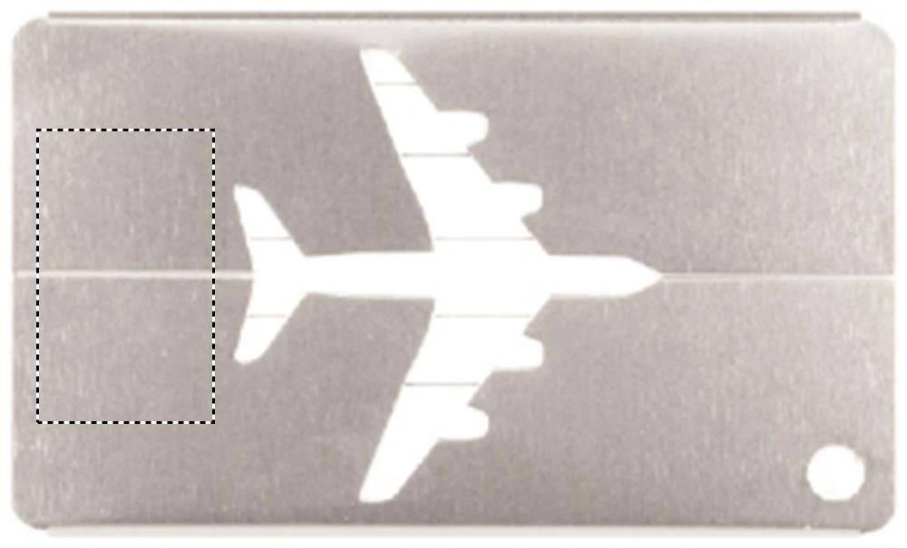 Hliníková menovka – matná stříbrná – tlačová plocha – AIRPLANE L BOTTOM