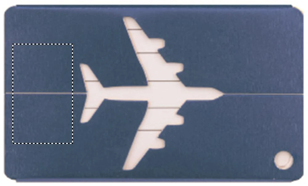 Hliníková menovka – královská modř – tlačová plocha – AIRPLANE L BOTTOM