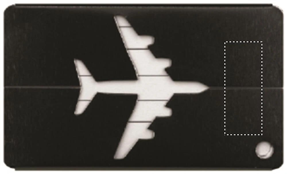 Hliníková menovka – černá – tlačová plocha – AIRPLANE R BOTTOM