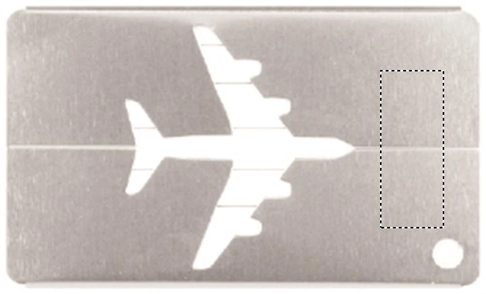 Hliníková menovka – matná stříbrná – tlačová plocha – AIRPLANE R BOTTOM