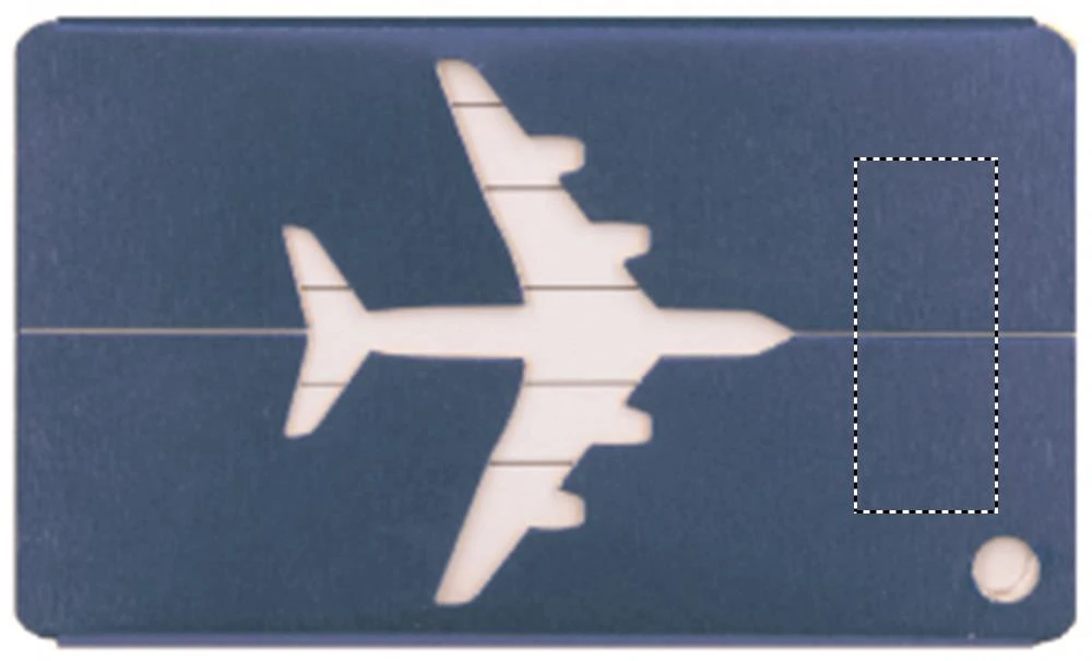 Hliníková menovka – královská modř – tlačová plocha – AIRPLANE R BOTTOM