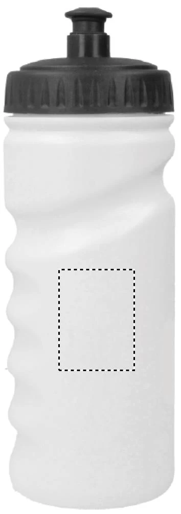 PE fľaša, 500 ml – černá – tlačová plocha – Pre pravákov