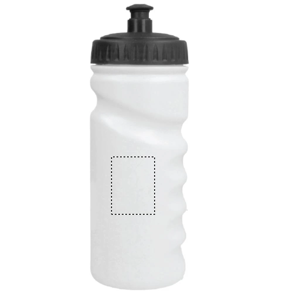 PE fľaša, 500 ml – černá – tlačová plocha – Pre ľavákov