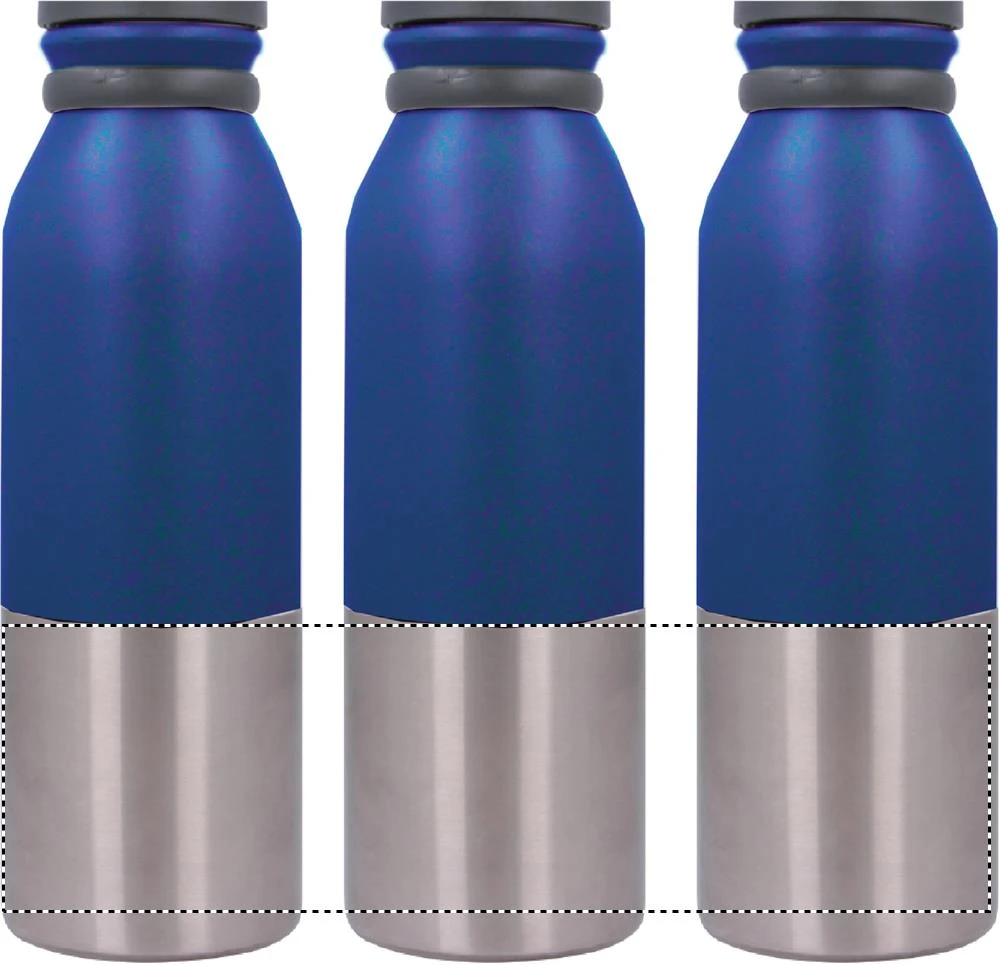 Dvojstenná fľaša, 600ml – královská modř – tlačová plocha – 360 LOWER