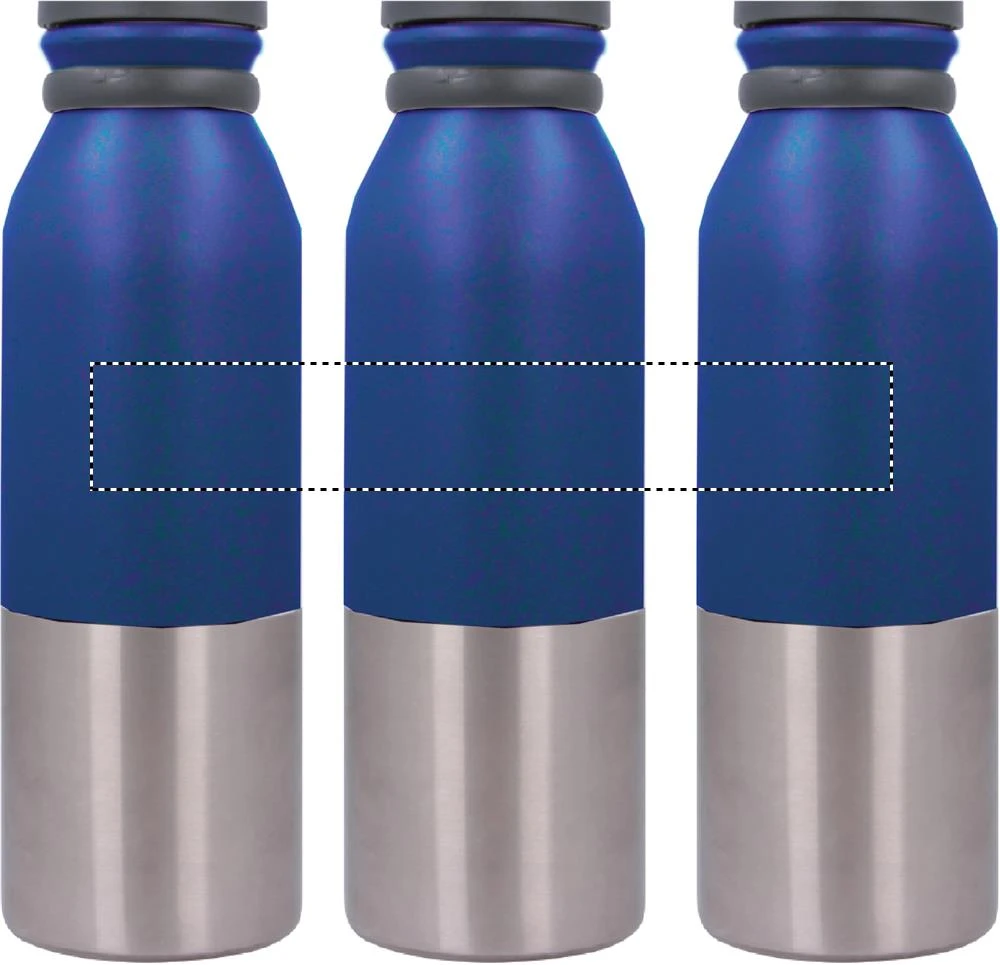 Dvojstenná fľaša, 600ml – královská modř – tlačová plocha – ROUNDSCREEN UPPER