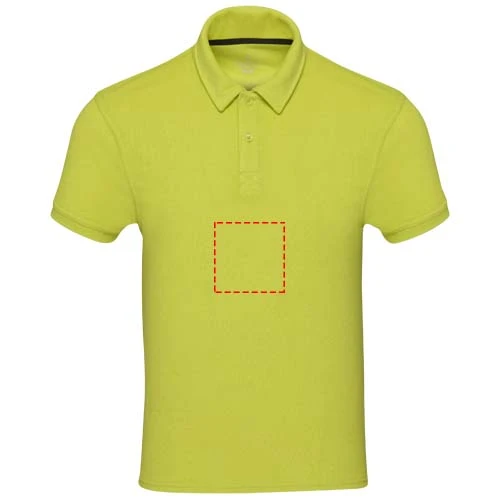 Unisex polokošeľa Akoya z recyklovaného froté s certifikátom GRS - Elevate – limetková – tlačová plocha – Celá predná strana