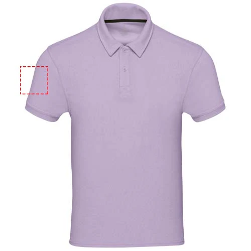 Unisex polokošeľa Akoya z recyklovaného froté s certifikátom GRS - Elevate – šeříková – tlačová plocha – Pravý biceps