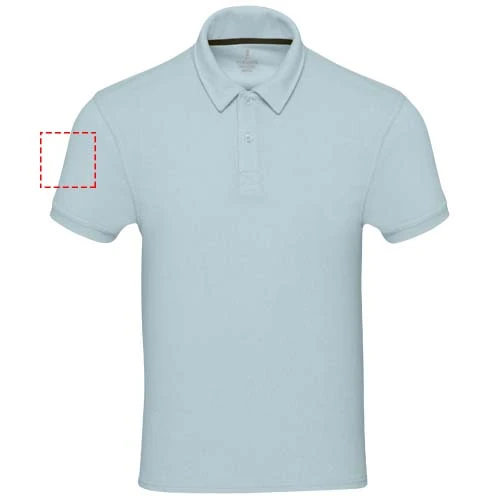 Unisex polokošeľa Akoya z recyklovaného froté s certifikátom GRS - Elevate – oblačná modrá – tlačová plocha – Pravý biceps