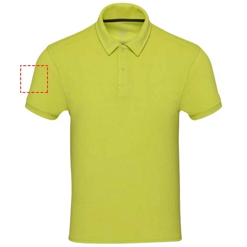 Unisex polokošeľa Akoya z recyklovaného froté s certifikátom GRS - Elevate – limetková – tlačová plocha – Pravý biceps