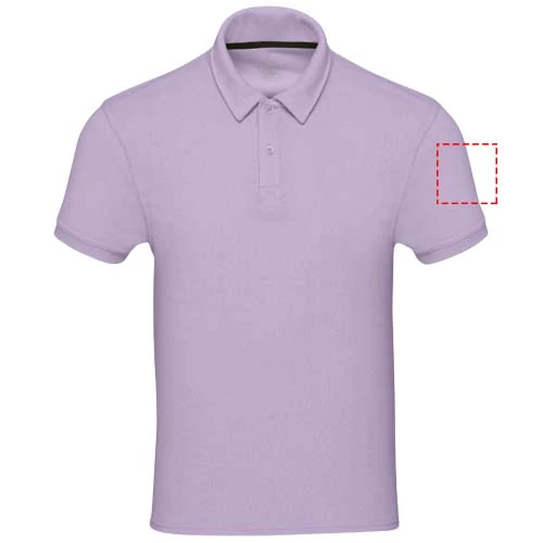 Unisex polokošeľa Akoya z recyklovaného froté s certifikátom GRS - Elevate – šeříková – tlačová plocha – Ľavý biceps