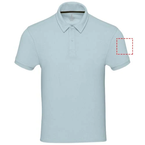 Unisex polokošeľa Akoya z recyklovaného froté s certifikátom GRS - Elevate – oblačná modrá – tlačová plocha – Ľavý biceps
