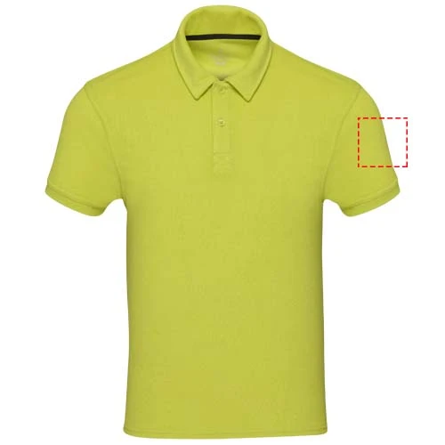 Unisex polokošeľa Akoya z recyklovaného froté s certifikátom GRS - Elevate – limetková – tlačová plocha – Ľavý biceps