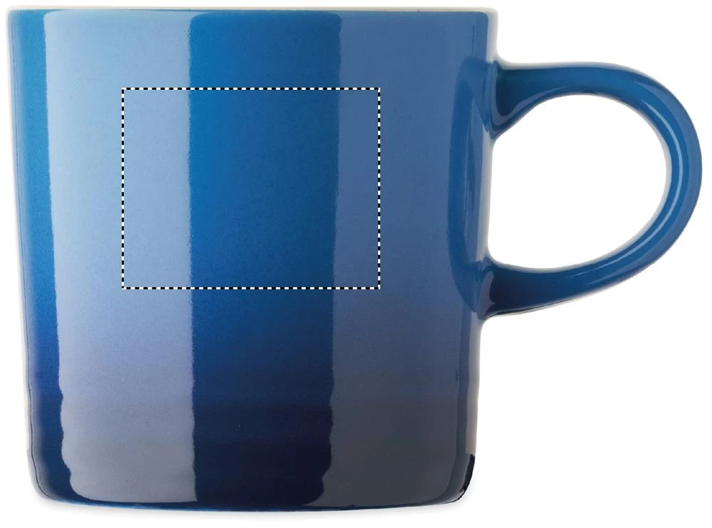 Keramický hrnček 290 ml OROT – modrá – tlačová plocha – Pre pravákov