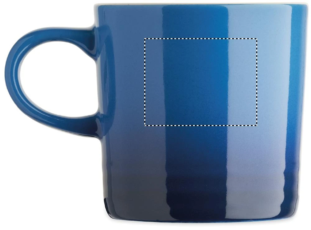 Keramický hrnček 290 ml OROT – modrá – tlačová plocha – Pre ľavákov