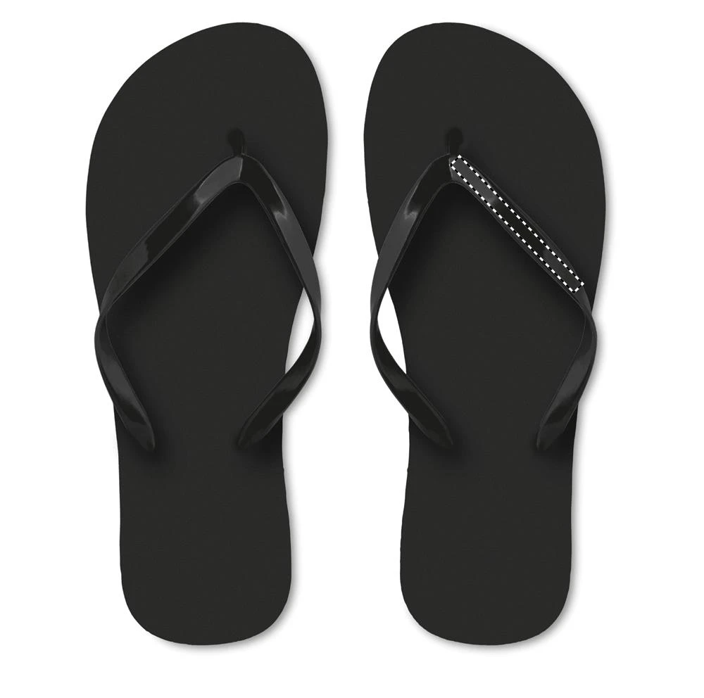 PE plážové šľapky M – černá – tlačová plocha – RIGHT PAD