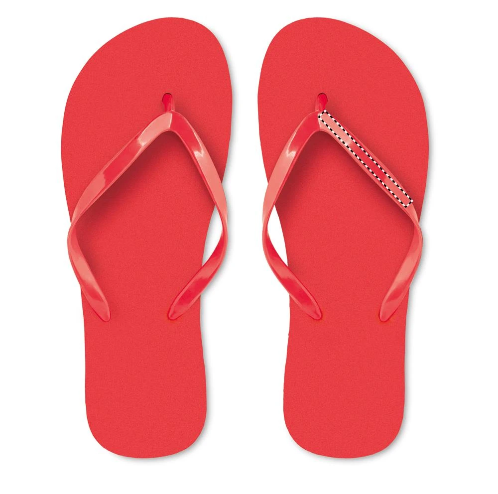 PE plážové šľapky M – červená – tlačová plocha – RIGHT PAD