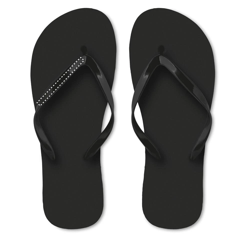 PE plážové šľapky M – černá – tlačová plocha – LEFT PAD
