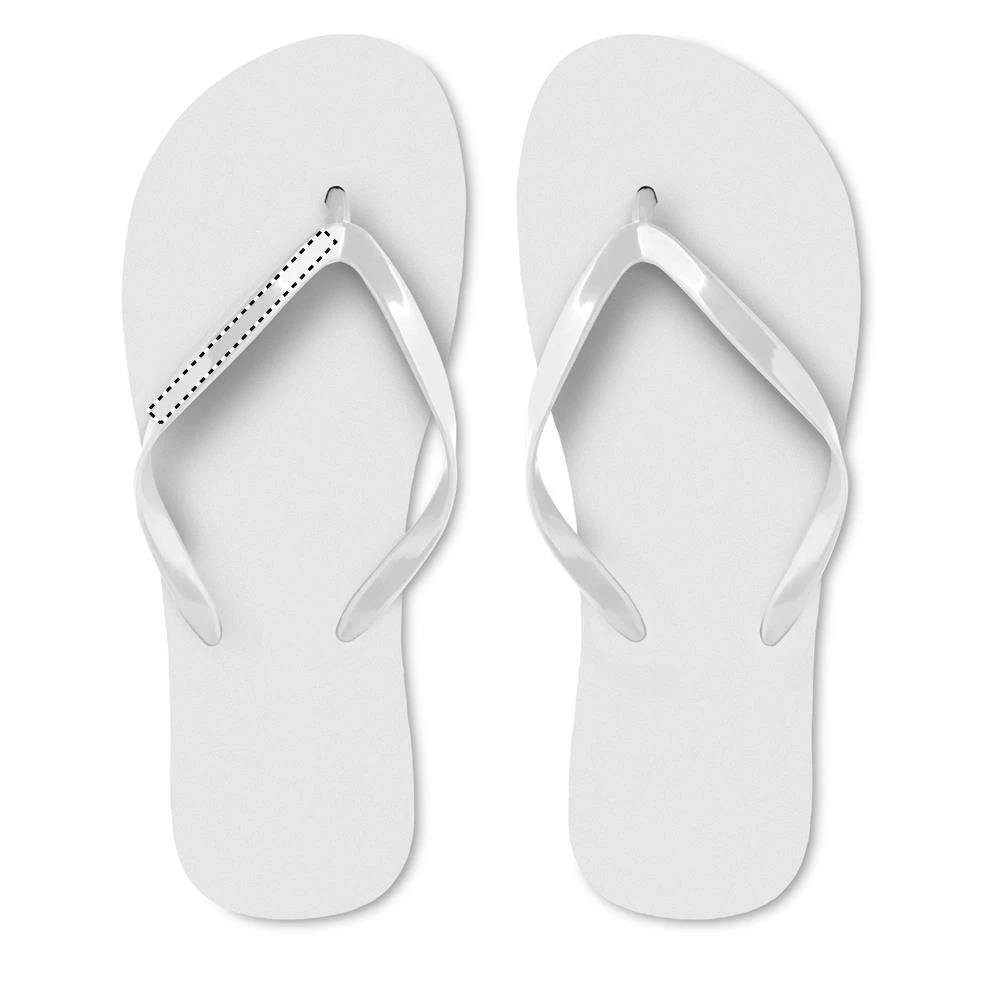PE plážové šľapky M – bílá – tlačová plocha – LEFT PAD