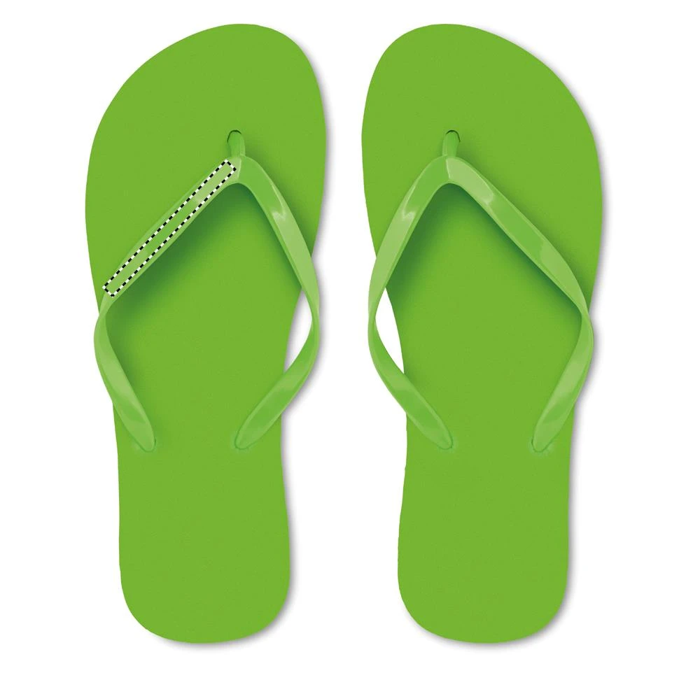 PE plážové šľapky M – limetková – tlačová plocha – LEFT PAD