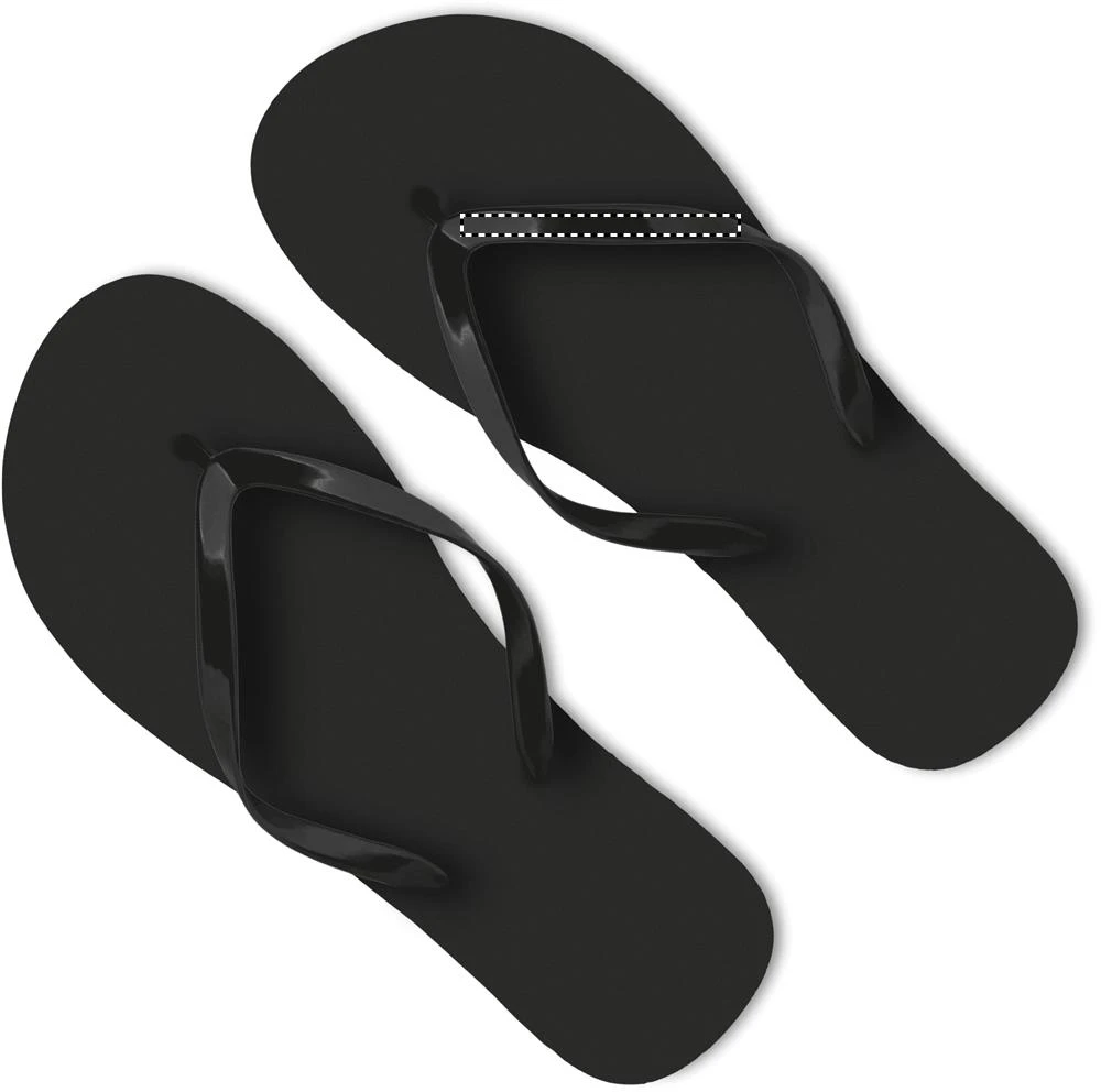 PE plážové šľapky LM – černá – tlačová plocha – RIGHT PAD