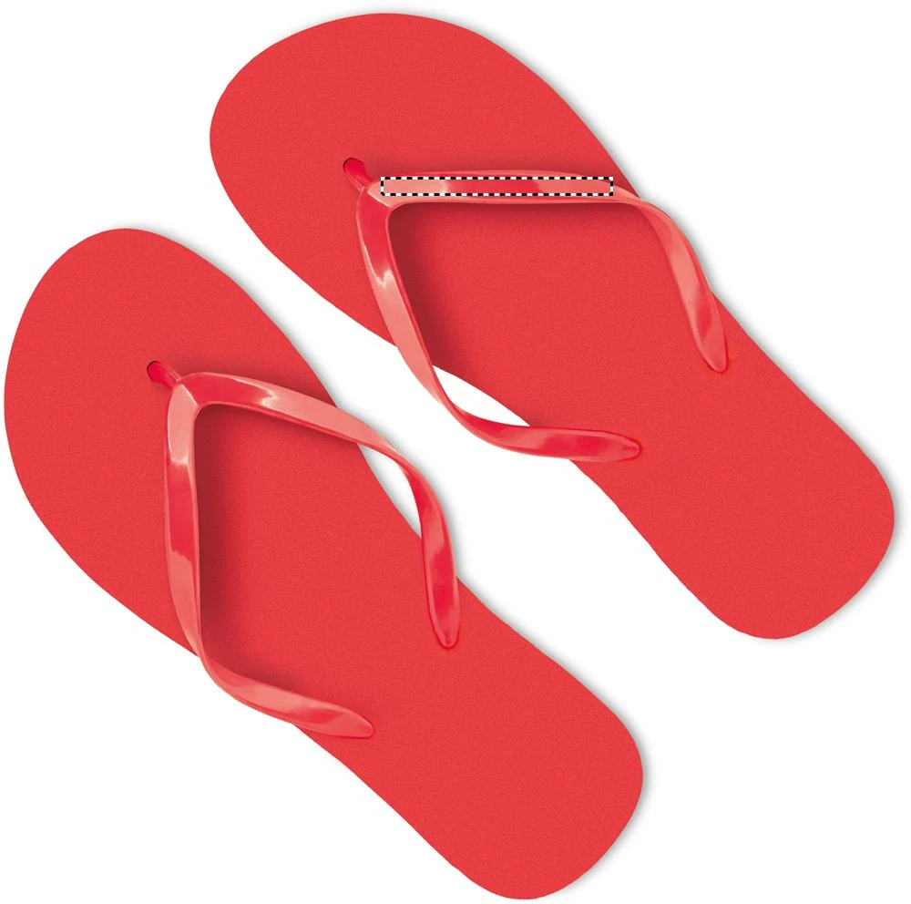 PE plážové šľapky LM – červená – tlačová plocha – RIGHT PAD