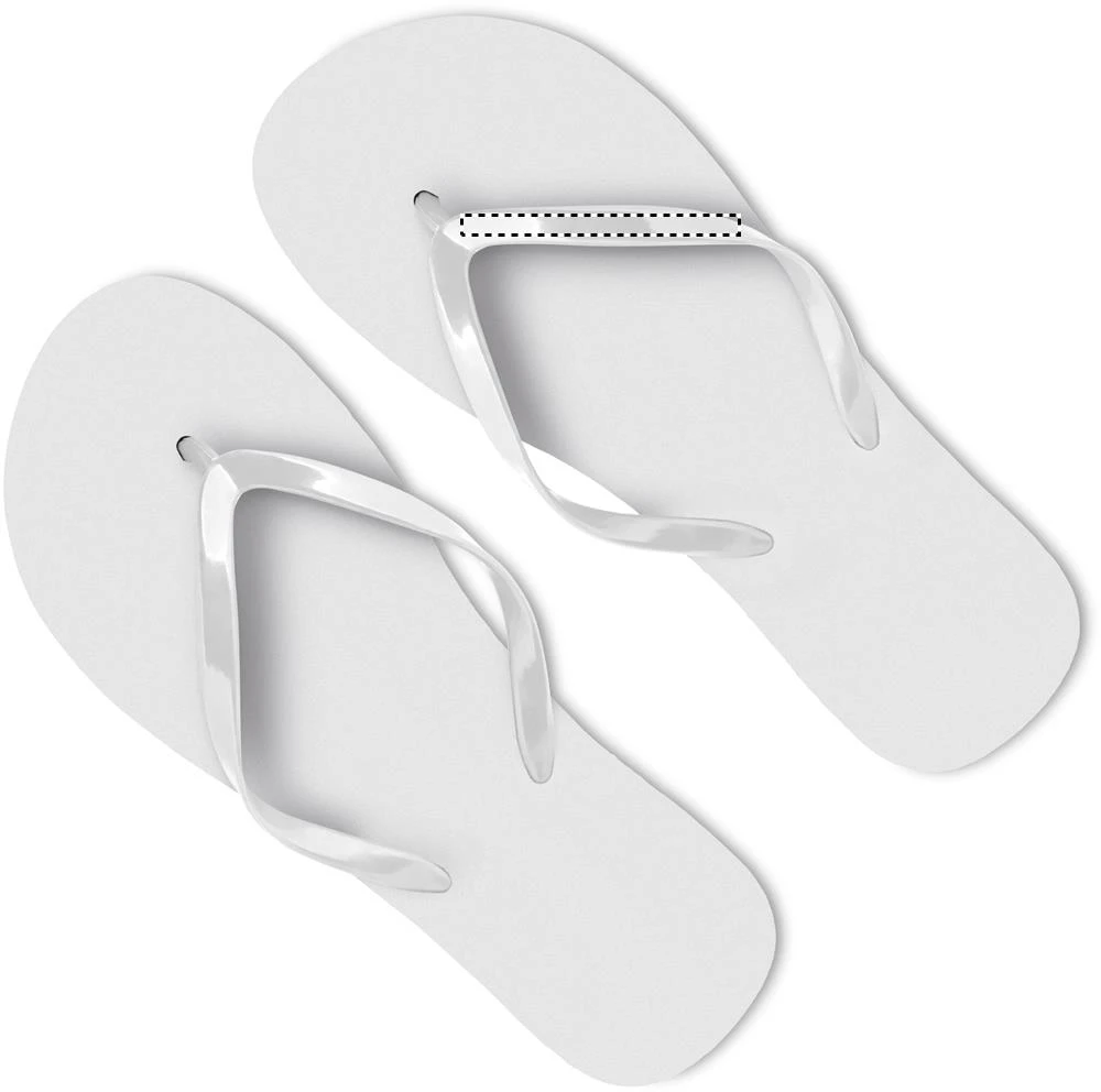 PE plážové šľapky LM – bílá – tlačová plocha – RIGHT PAD