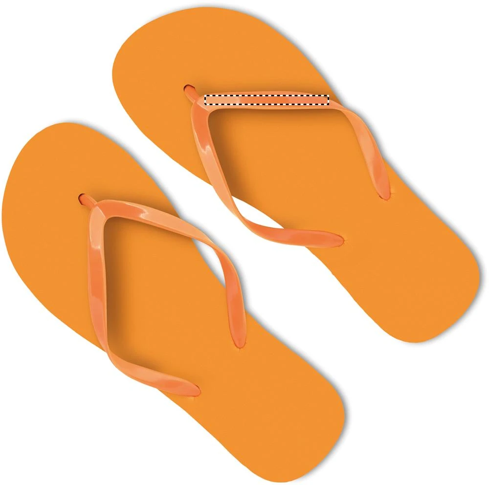 PE plážové šľapky LM – oranžová – tlačová plocha – RIGHT PAD