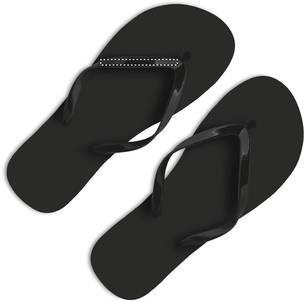 PE plážové šľapky LM – černá – tlačová plocha – LEFT PAD