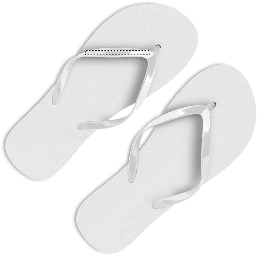 PE plážové šľapky LM – bílá – tlačová plocha – LEFT PAD