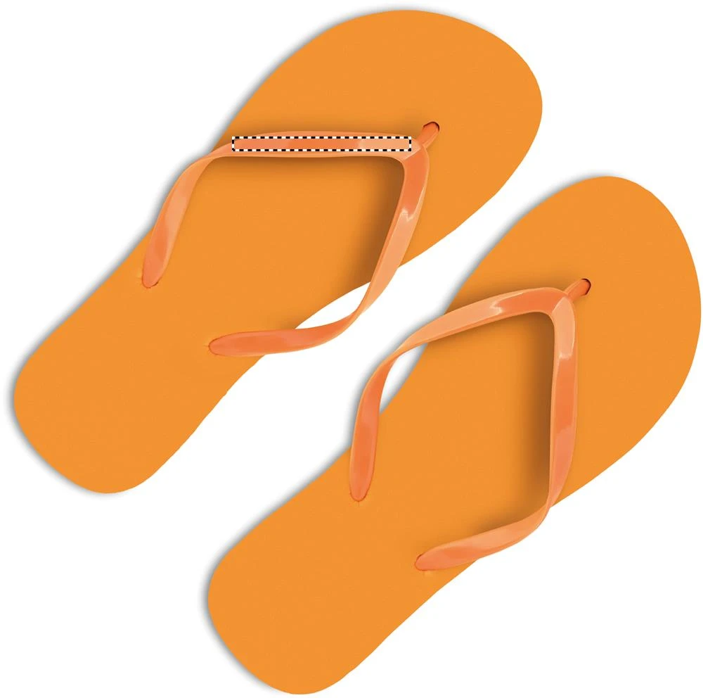 PE plážové šľapky LM – oranžová – tlačová plocha – LEFT PAD