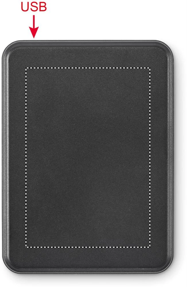 Powerbanka 5000 mAh KLEINPOW – černá – tlačová plocha – Bok 1