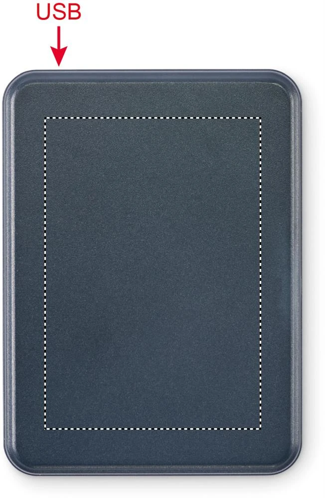 Powerbanka 5000 mAh KLEINPOW – francouzská námořnická modř – tlačová plocha – Bok 1