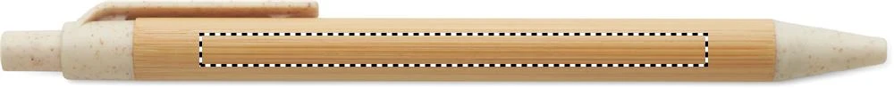 Guľôčkové pero z bambusu ITEA COLOUR – béžová – tlačová plocha – BARREL L HANDED PD