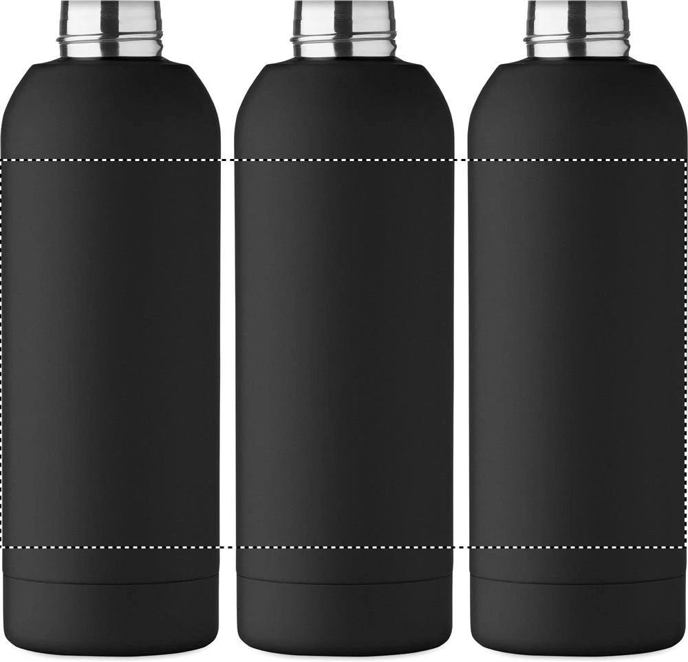 Jednostenná fľaša 700 ml GEISER – černá – tlačová plocha – Dookola 360°