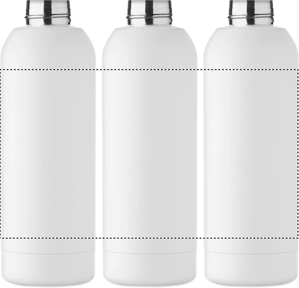 Jednostenná fľaša 700 ml GEISER – bílá – tlačová plocha – Dookola 360°