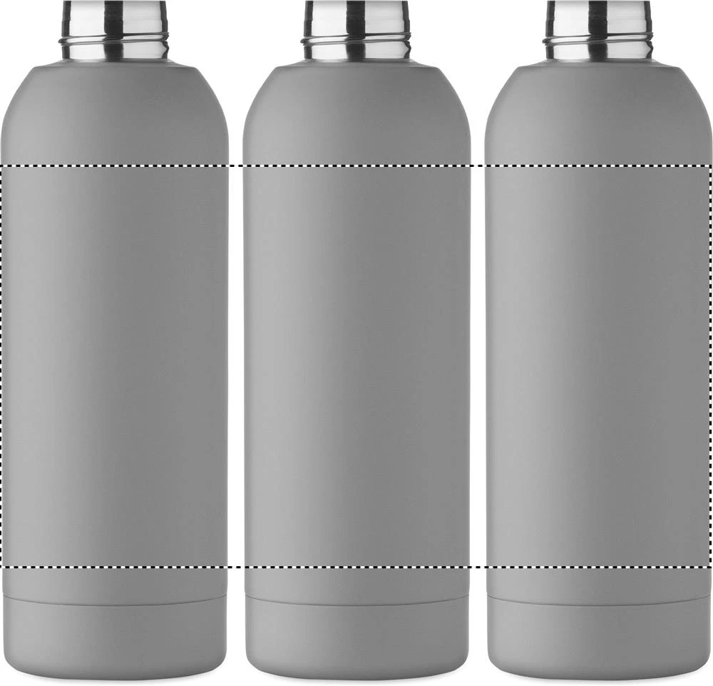 Jednostenná fľaša 700 ml GEISER – šedá – tlačová plocha – Dookola 360°