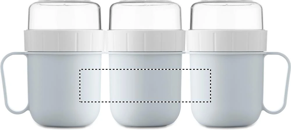 Hrnček na cesty z PP 450 ml CUP ON GO – dětská modrá – tlačová plocha – Dookola (rotačná sieťotlač)