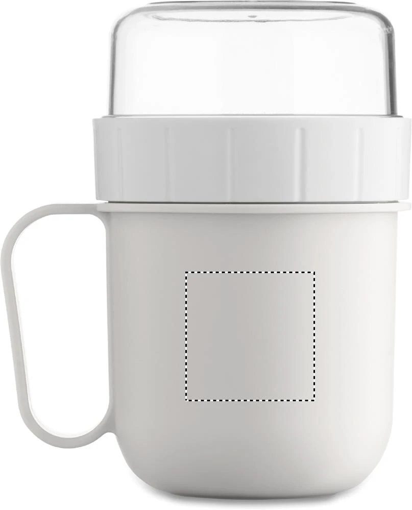 Hrnček na cesty z PP 450 ml CUP ON GO – bílá – tlačová plocha – Pre ľavákov