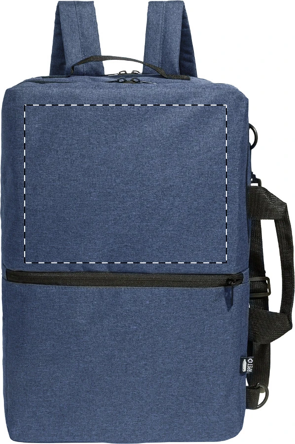 Walton batoh na dokumenty z RPET – dark blue – tlačová plocha – Nad zipsom