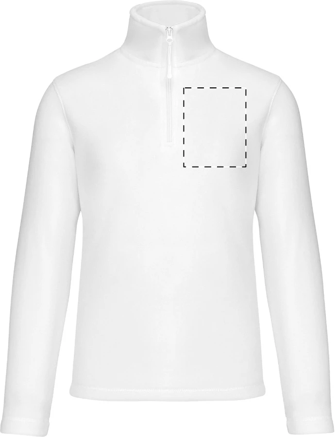 KA912 krátka fleecová bunda na zips - Kariban – white – tlačová plocha – Ľavá hruď
