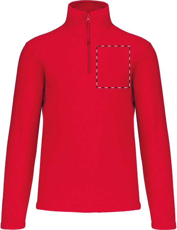 KA912 krátka fleecová bunda na zips - Kariban – red – tlačová plocha – Ľavá hruď