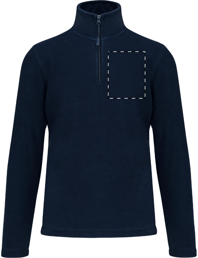 KA912 krátka fleecová bunda na zips - Kariban – dark blue – tlačová plocha – Ľavá hruď