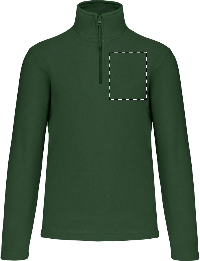 KA912 krátka fleecová bunda na zips - Kariban – green – tlačová plocha – Ľavá hruď