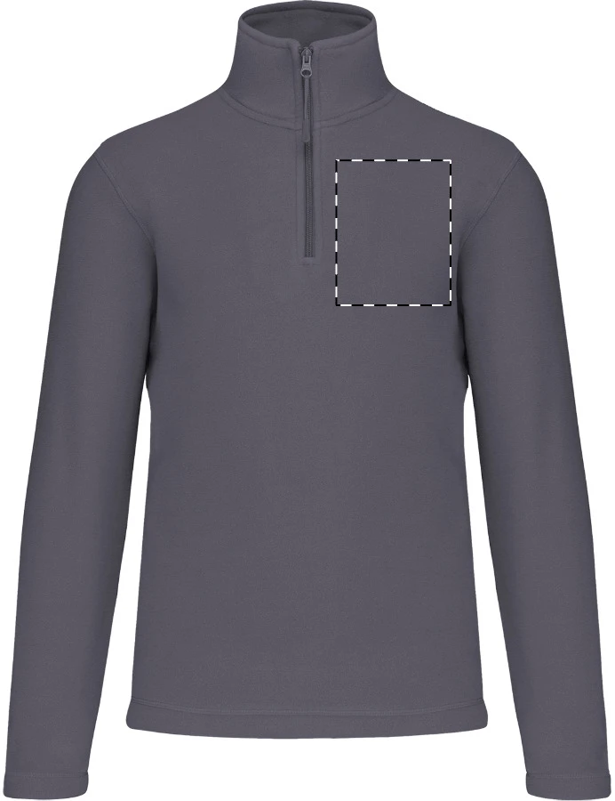 KA912 krátka fleecová bunda na zips - Kariban – light grey – tlačová plocha – Ľavá hruď