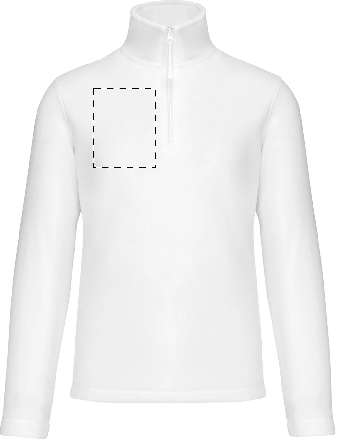KA912 krátka fleecová bunda na zips - Kariban – white – tlačová plocha – Pravá hruď
